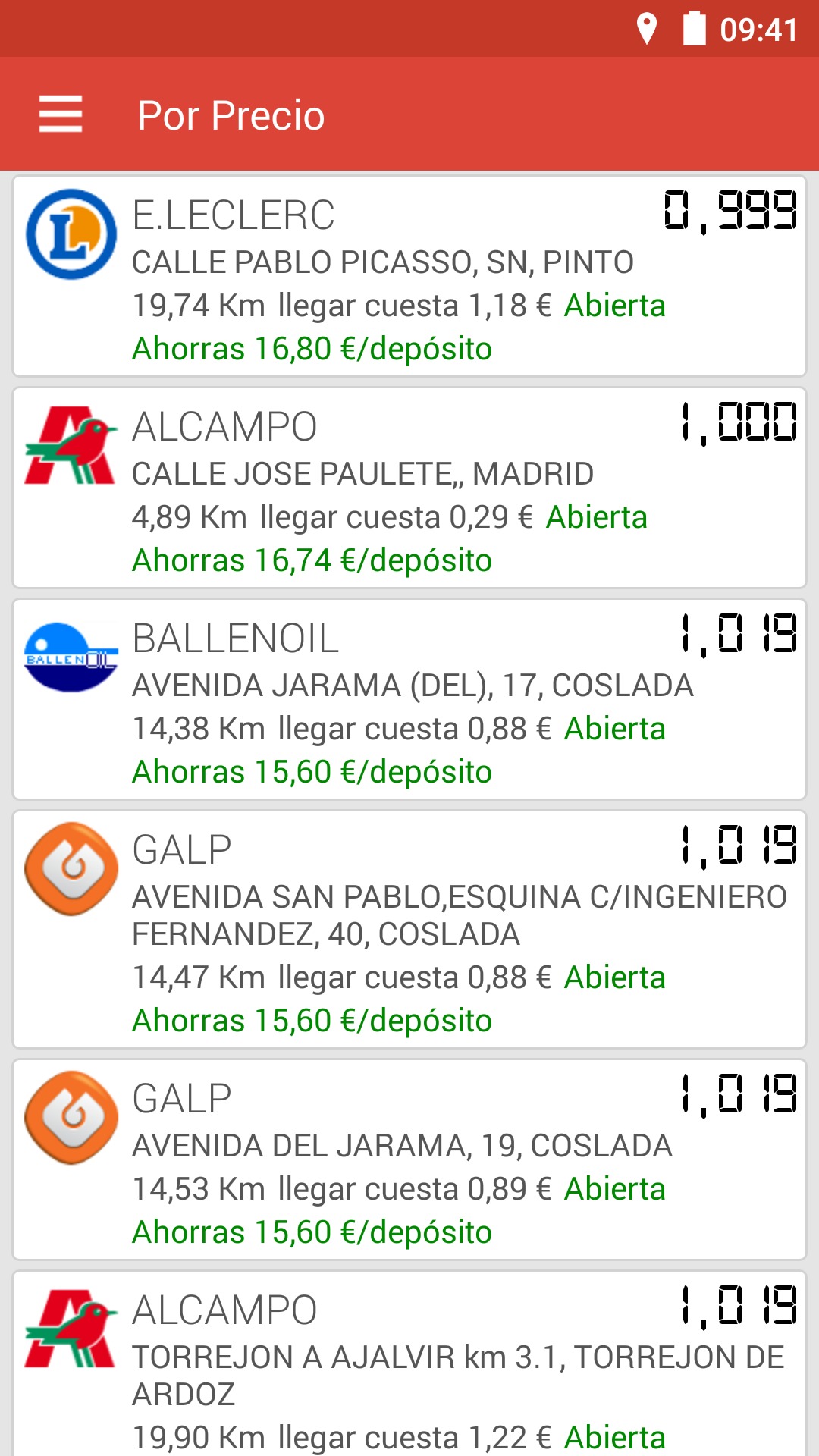 Captura de pantalla de Gasolineras España 3