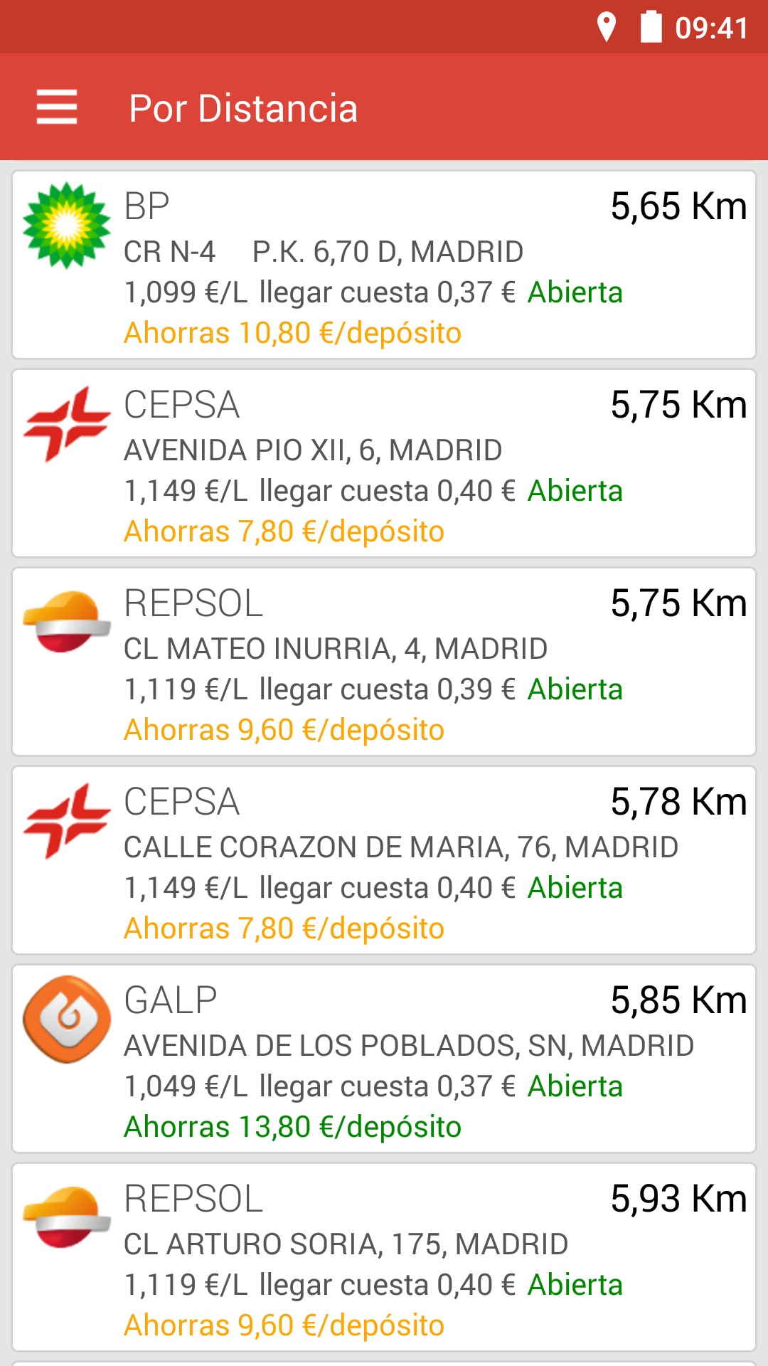 Captura de pantalla de Gasolineras España 4